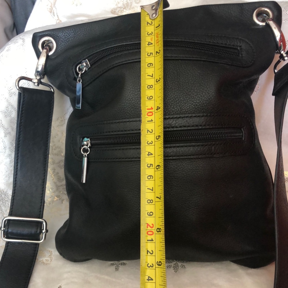 Margot Black Leather Crossbody Bag Purse